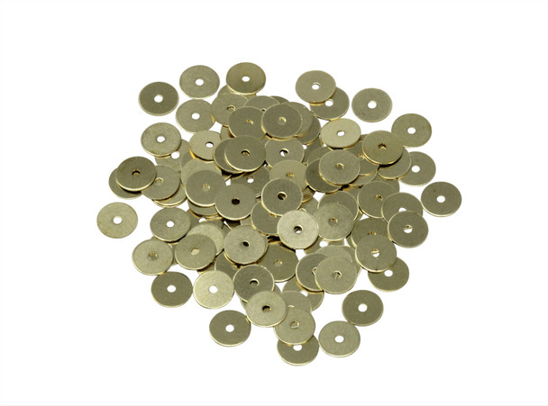 6mm Skinny Disc Spacers Gold Plated Brass - 100 Pieces