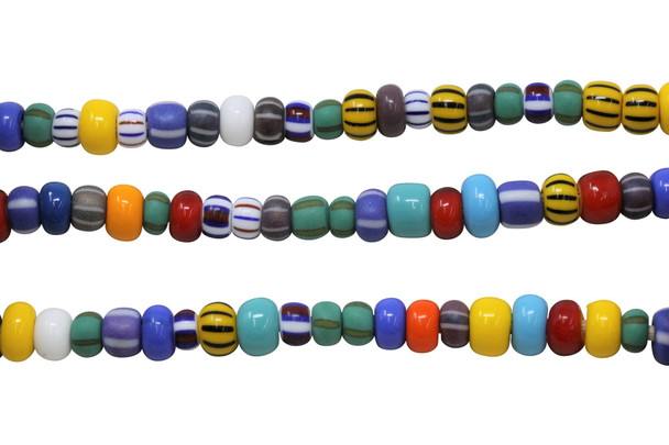 Turquoise Mix 6-8mm Glass Pony Beads