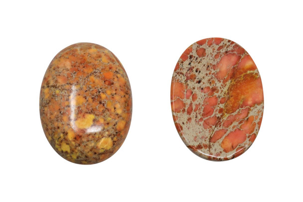 Dyed Orange Impression Jasper Polished A Grade 22x30mm Oval Cabochon