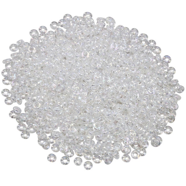 Size 8 Toho Demi Round Seed Beads -- Transparent Crystal Rainbow