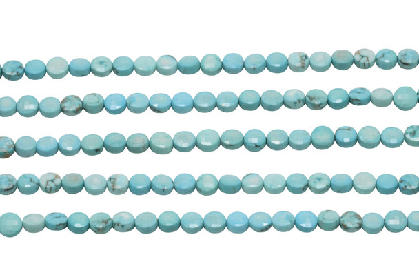 Howlite Turquoise Polished 6mm Faceted Coin