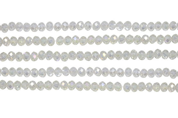 Glass Crystal Polished 4.5x5.5mm Faceted Rondelle - Transparent Light Jonquil AB