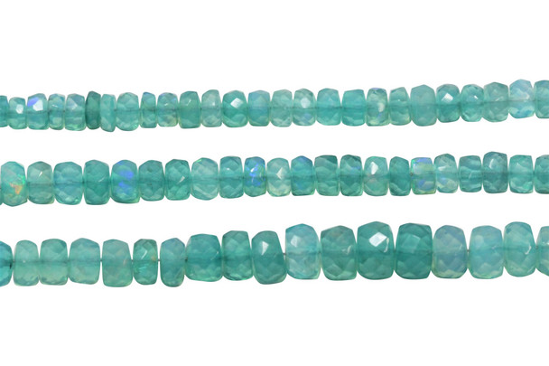 Ethiopian Opal Polished 4-7mm Faceted Rondelle - Graduated - Heat Treated