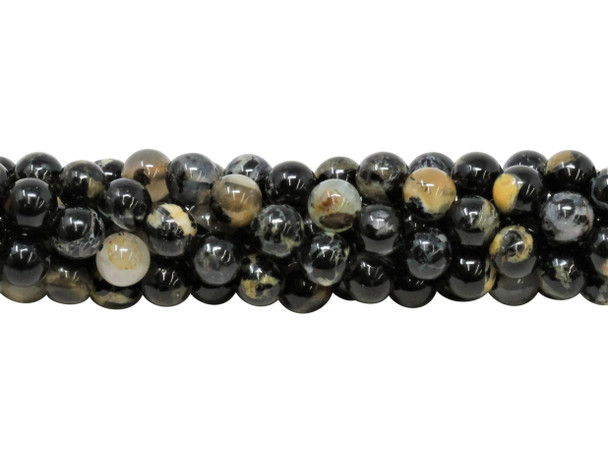 Black Tourmaline in Mica Grade A Polished 6mm Round