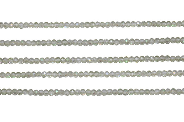 Glass Crystal Polished 2.5x3mm Faceted Rondelle - Jonquil AB