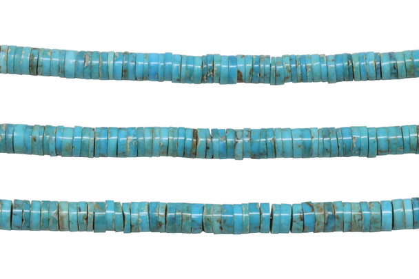 Kingman Turquoise Polished 6-6.5mm Heishi