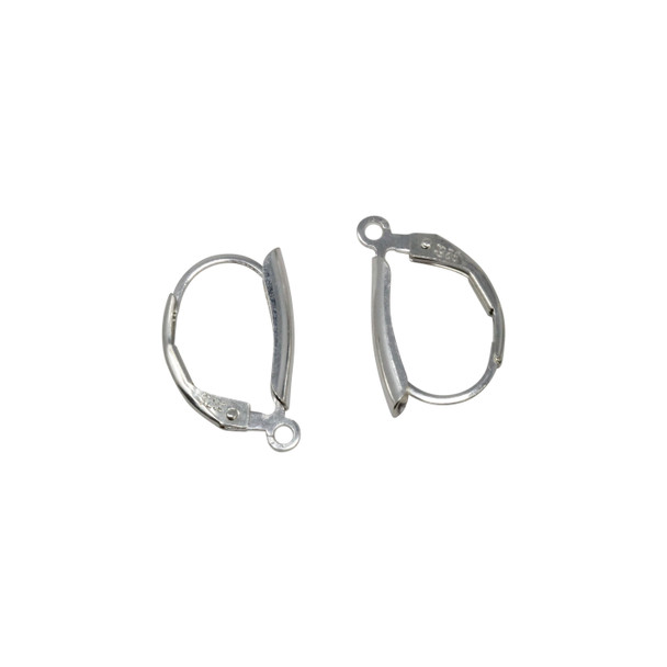 Sterling Silver Shield Leverback Earrings - Sold as a Pair