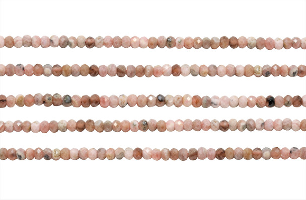 Rhodochrosite Polished 3x4mm Faceted Rondelle