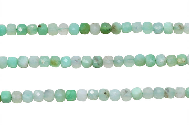 Chrysoprase Polished 5mm Faceted Cube