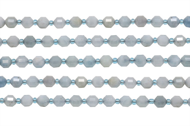 Aquamarine Polished 6x7mm Prism Rondelle