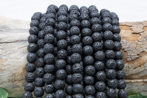 Black Lava Rock 8mm Round