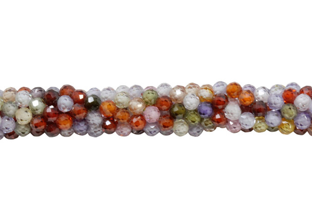 Multi Color Zircon CZ Grade AA Polished 3mm Faceted Round