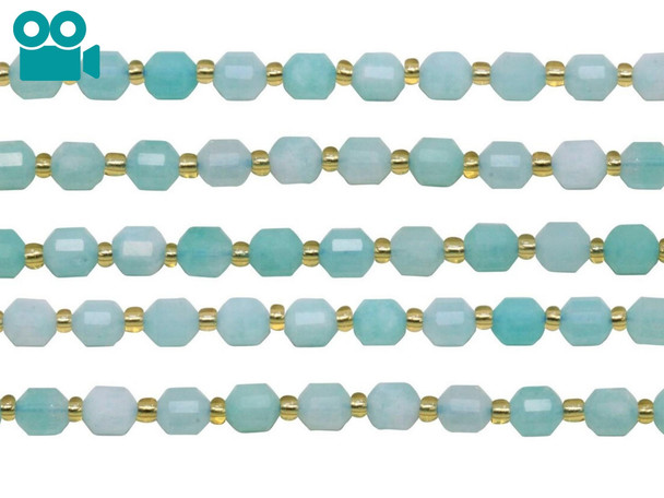 Amazonite Polished 6mm Prism Rondelle