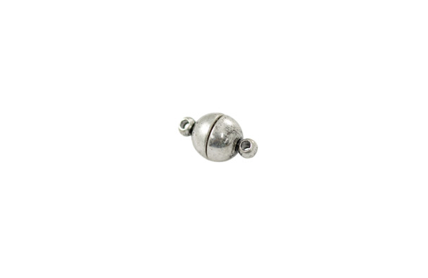 Antique Silver 14x8mm Round Magnetic Clasp