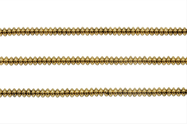 Gold Plated Hematite Polished 4x2mm Saucer