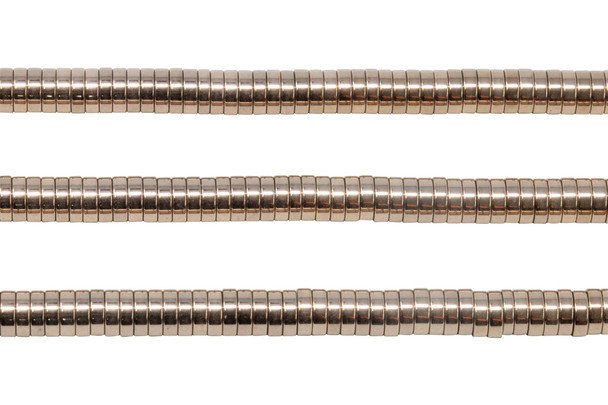 Rose Gold Plated Hematite Polished 6x2mm Heishi