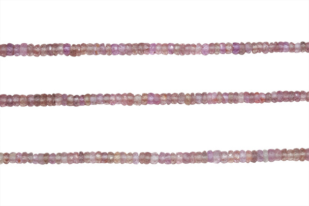Pink Madagascar Sapphire Polished 2-4mm Faceted Rondelle - Graduated