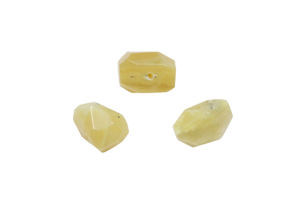 Yellow Opal Polished 10-20mm Faceted Nugget Bead