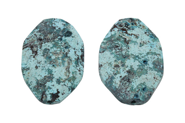 Imperial Turquoise Jasper Polished 33x47mm Faceted Oval Bead