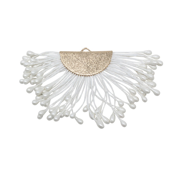 Ivory 40x60mm Tassel with Flat Gold Cap