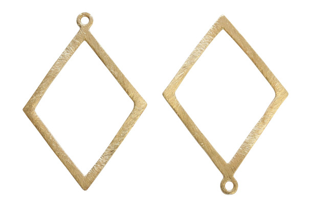Light Gold Plated 55x38mm Diamond Pendant