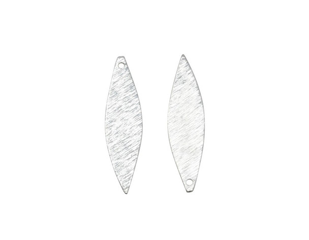 Light Silver Plated 30x8mm Leaf Pendant