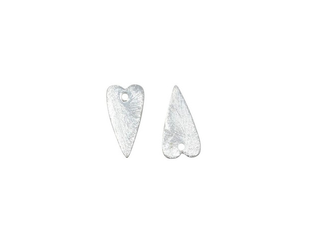 Light Silver Plated 15x7mm Heart Charm