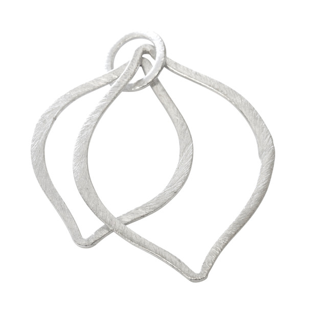 Light Silver Plated  38x24mm Double Marquise with Ring Pendant / Connector