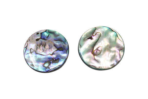 New Zealand Abalone Polished 30mm Coin Bead