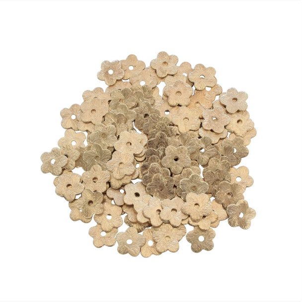 Flower Disc 8x1mm - Light Gold Plated
