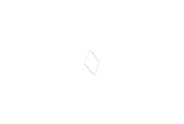 Satin Rhodium Plated 23x13mm Diamond Shape Charm / Connector