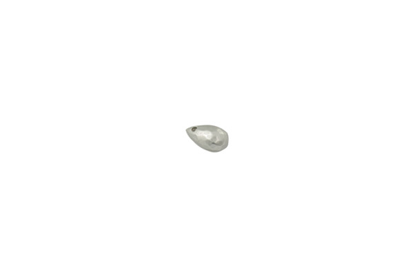Satin Rhodium Plated 8x4mm Faceted Teardrop Bead