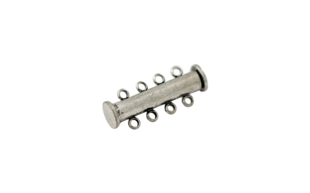 Antique Silver 26x10mm 4- Hole Magnetic Slide Clasp