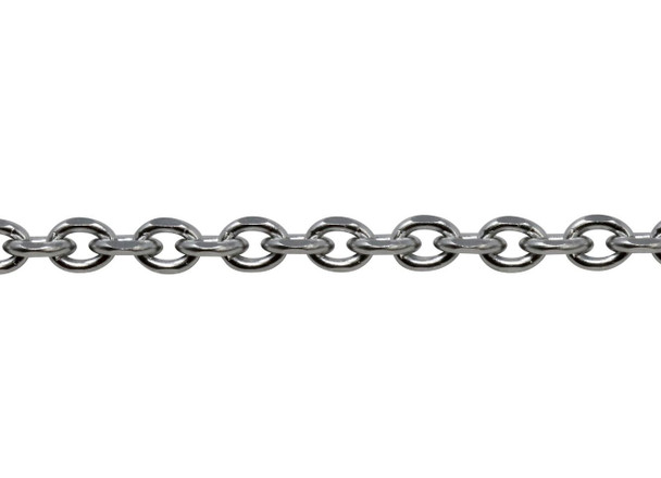 Stainless Steel 6x4.5mm Faceted Cable Chain - Sold By 6 Inches