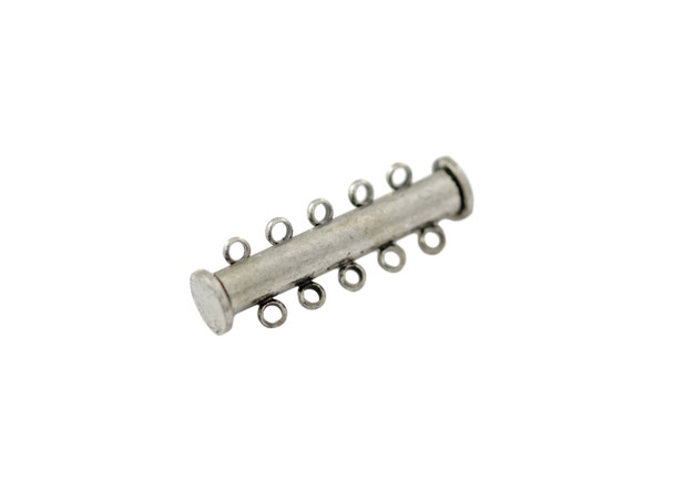 Antique Silver 30x10mm 5- Hole Magnetic Slide Clasp