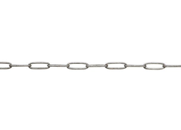 Antique Silver 7.9x2.3mm Paperclip Chain - Sold By 6 inches