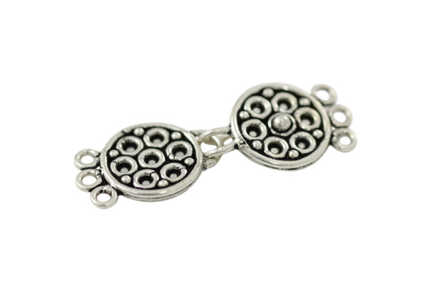 Silver 3-Hole Bali Style Clasp