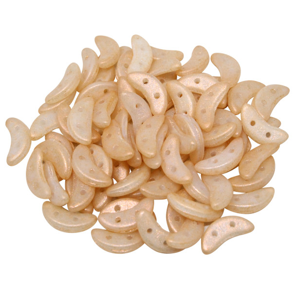CzechMates® Crescent Beads -- Milky Antique Shimmer