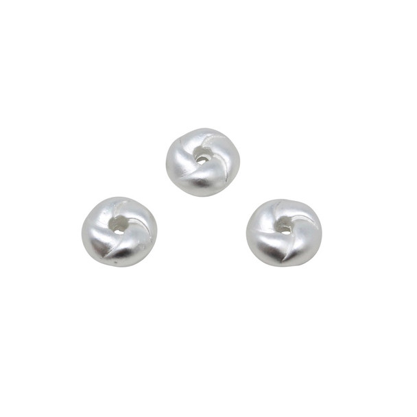 Silver Plated Matte 8mm Windmill Spacer Bead