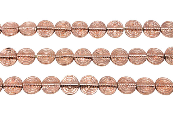 Copper Plated Brass Spiral 11mm Flat Round