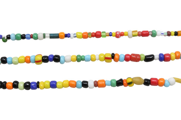 Maasai Glass Beads Polished 3-4mm Semi Round Opaque Mix