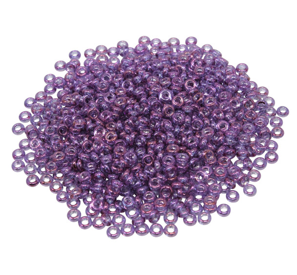 Size 8 Toho Demi Round Seed Beads -- Dark Amethyst / Gold Luster