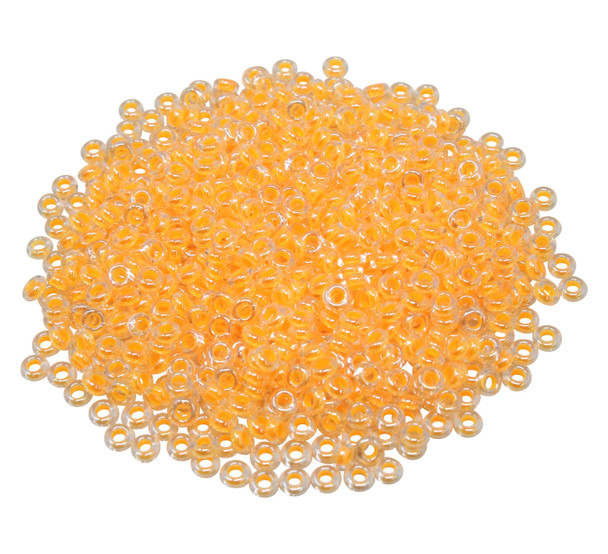 Size 8 Toho Demi Round Seed Beads -- Luminous Neon Tangerine