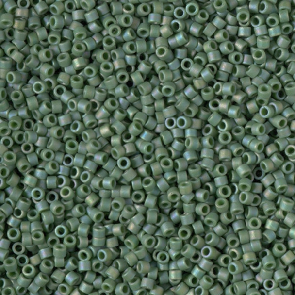 Delicas Size 11 Miyuki Seed Beads -- 2312 Glazed Opaque Shamrock AB Matte