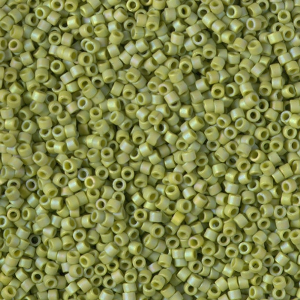 Delicas Size 11 Miyuki Seed Beads -- 2309 Glazed Opaque Olive AB Matte