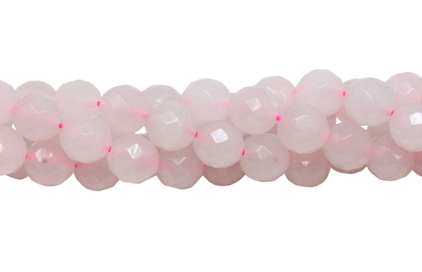 Rose Quartz Polished 12mm Faceted Round - 64 Cut