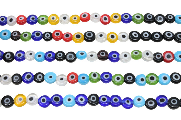 Evil Eye Mix Beads 6mm Glass Coin