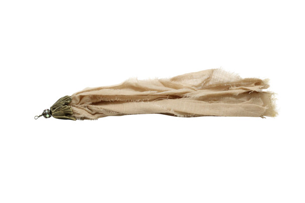 Cotton Tassel Rhinestone Top - 5.5 inches - Beige