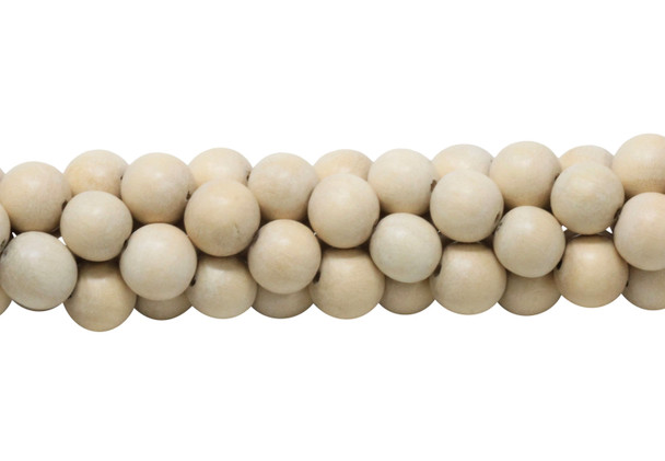 Cheese Wood Natural White Polished 12mm Round No Wax
