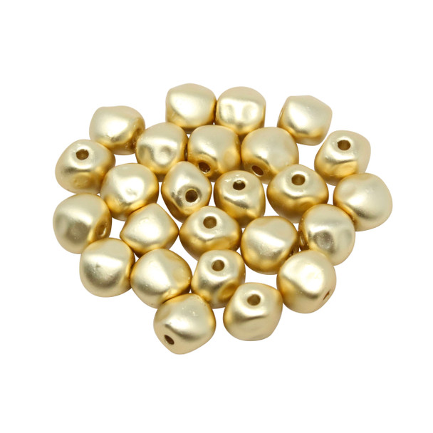 Gold Plated Matte 5x7mm Nugget Bead - Sold Individually